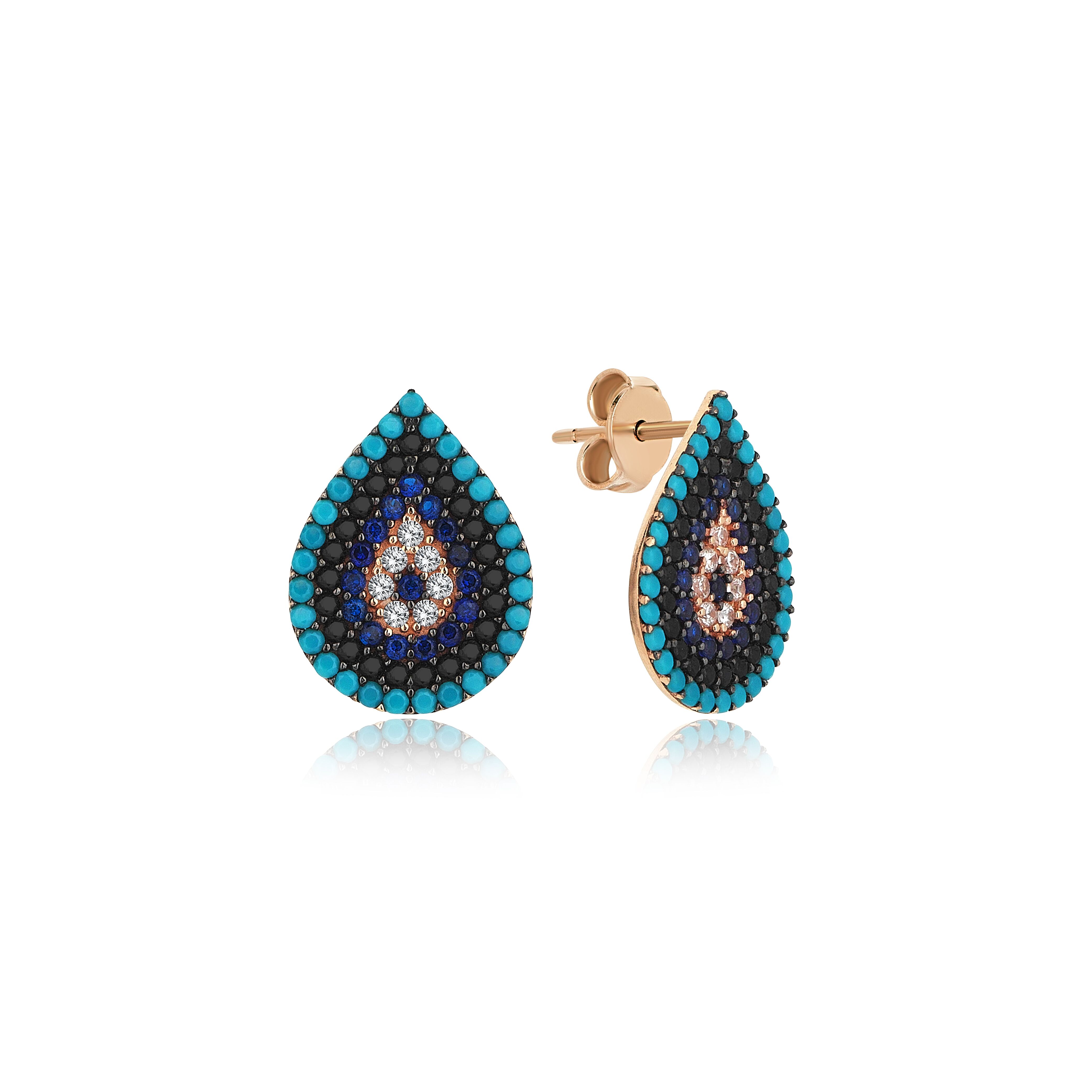 Blue Eye Drop Earring - 1