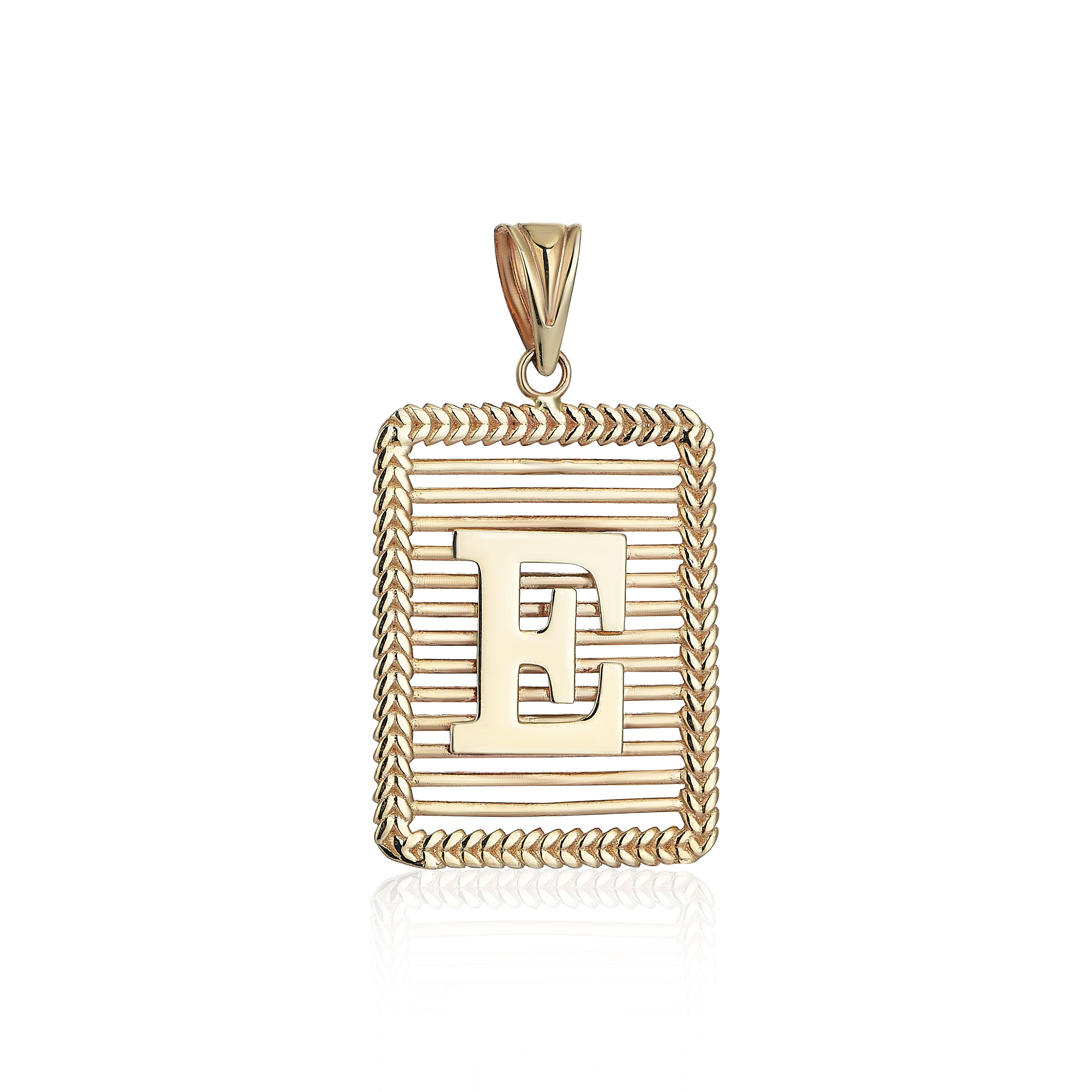 Cage Letter E Pendant - 1