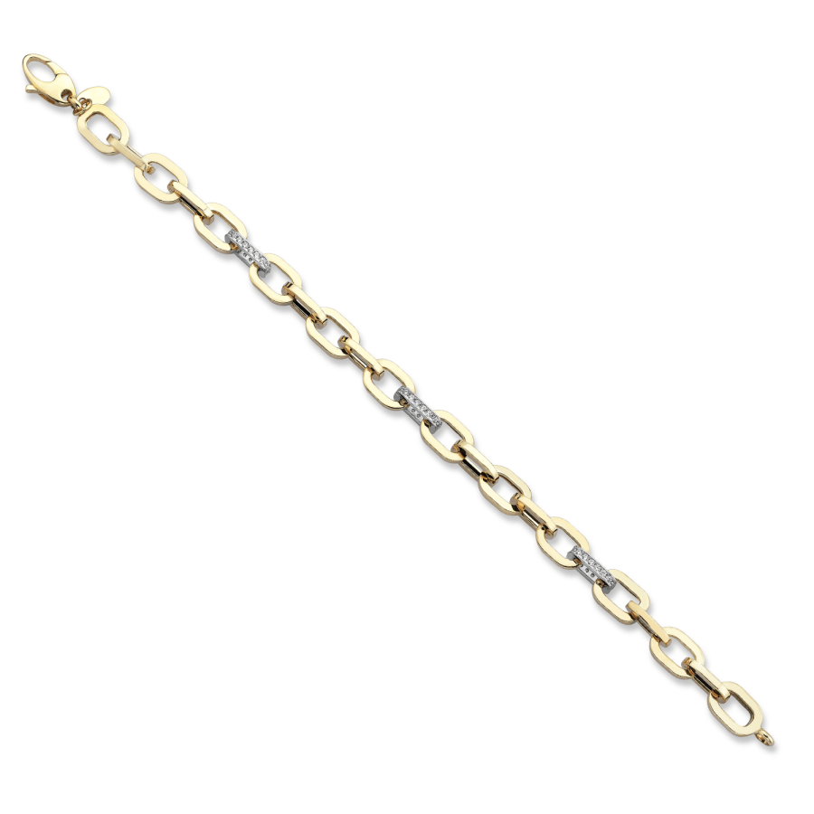 Chubby Rectangle Stoney Chain Bracelet - 2