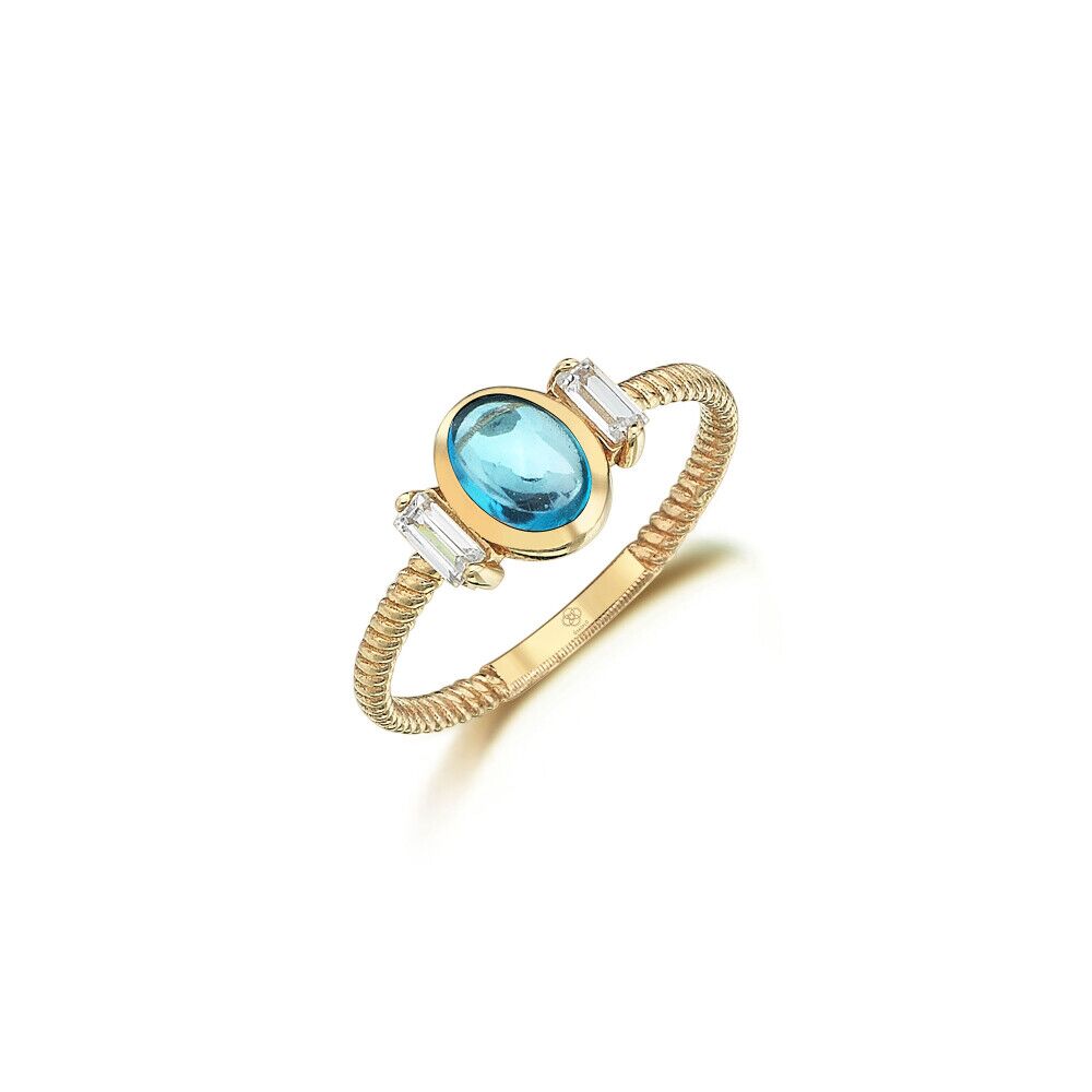 Circle Blue Topaz Ring - 1