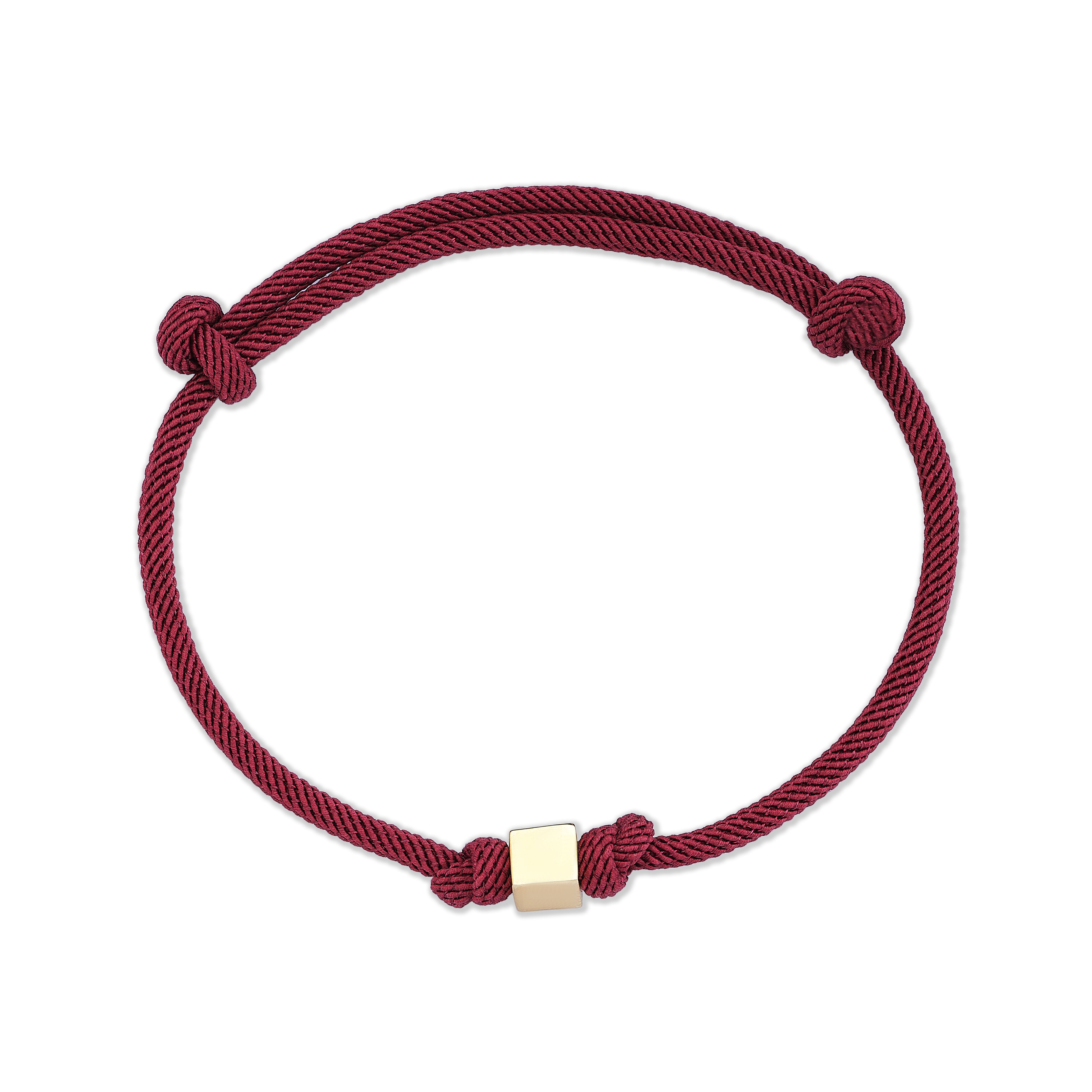 Claret Red Cube Knot Bracelet - 1