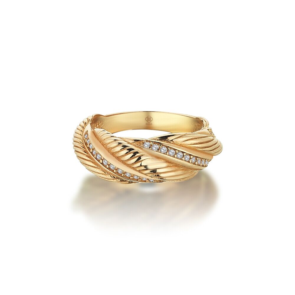 Curvy Stoney Ladder Ring - 2