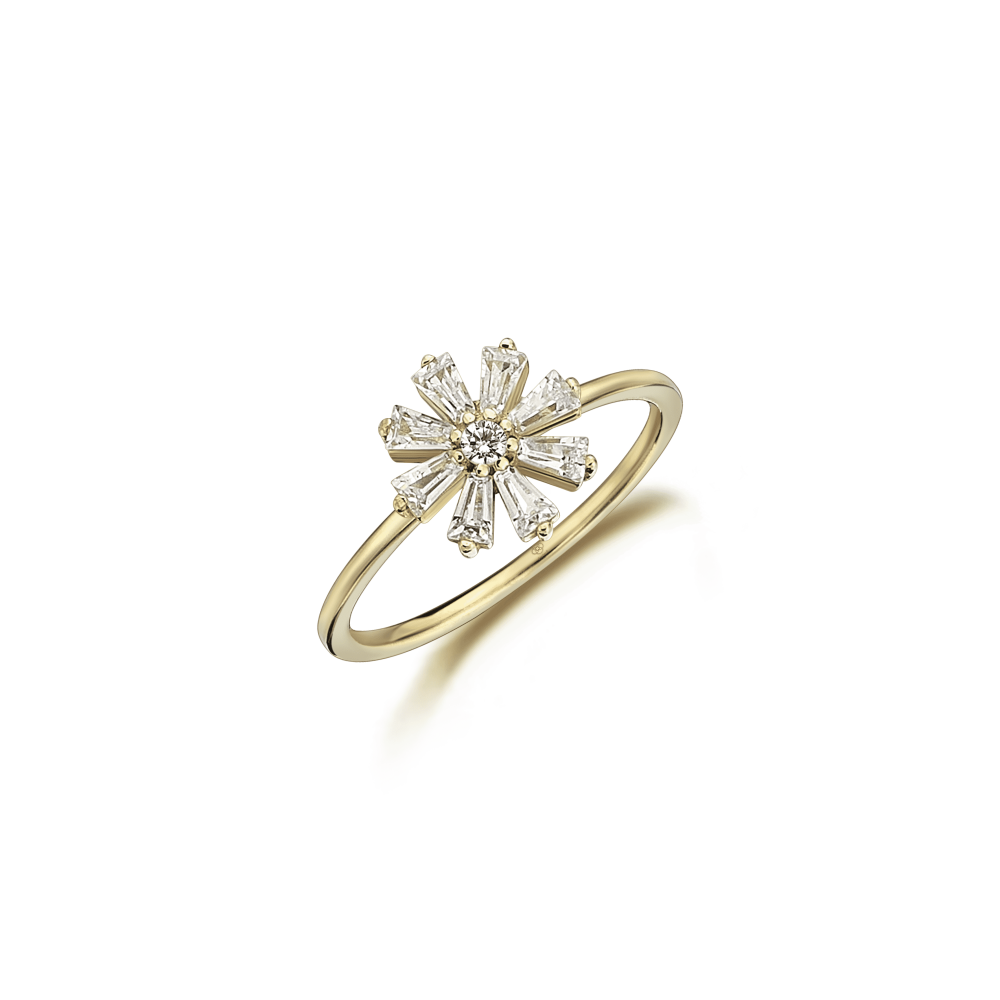 Daisy Baguette Ring - 1