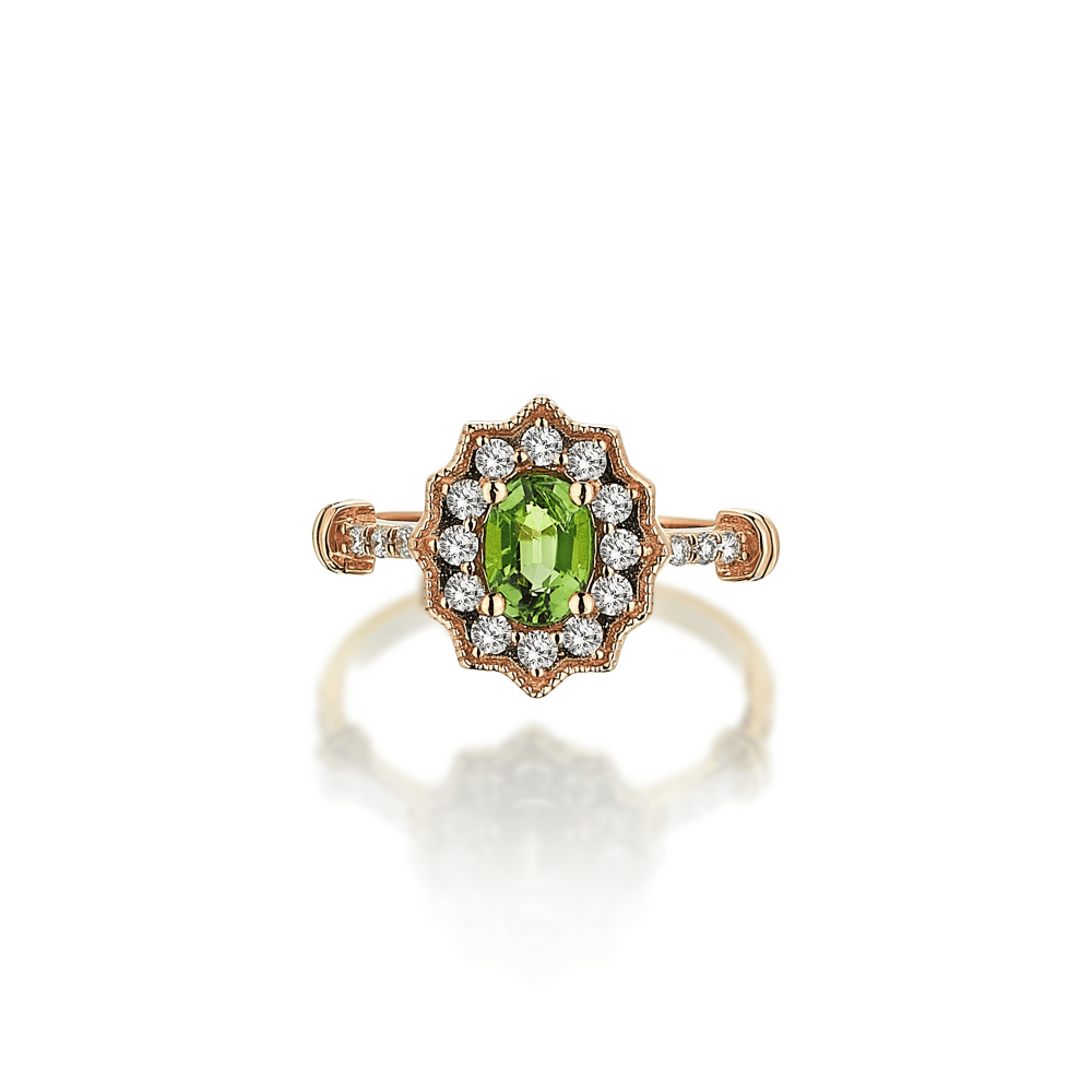 Diamond Olive Rose Ring - 2