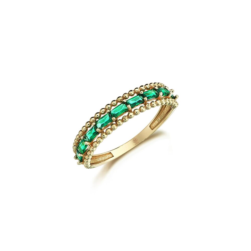 Dotty Green Stones Ring - 1