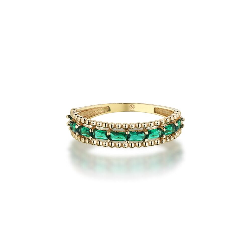 Dotty Green Stones Ring - 2