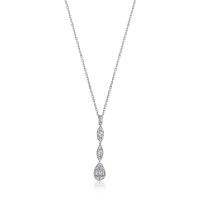 Drop Line Diamond Necklace - 1