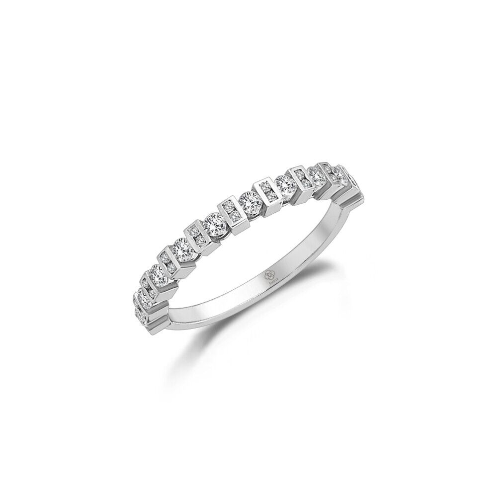 Edgy Baguette Half Eternity Ring - 1