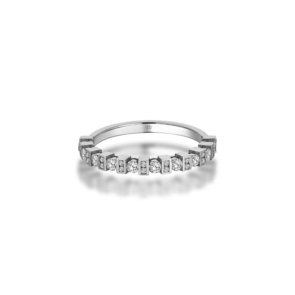 Edgy Baguette Half Eternity Ring - 2