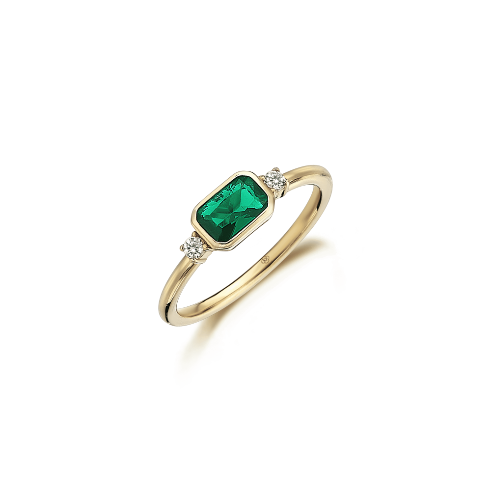 Emerald Bar Ring - 1