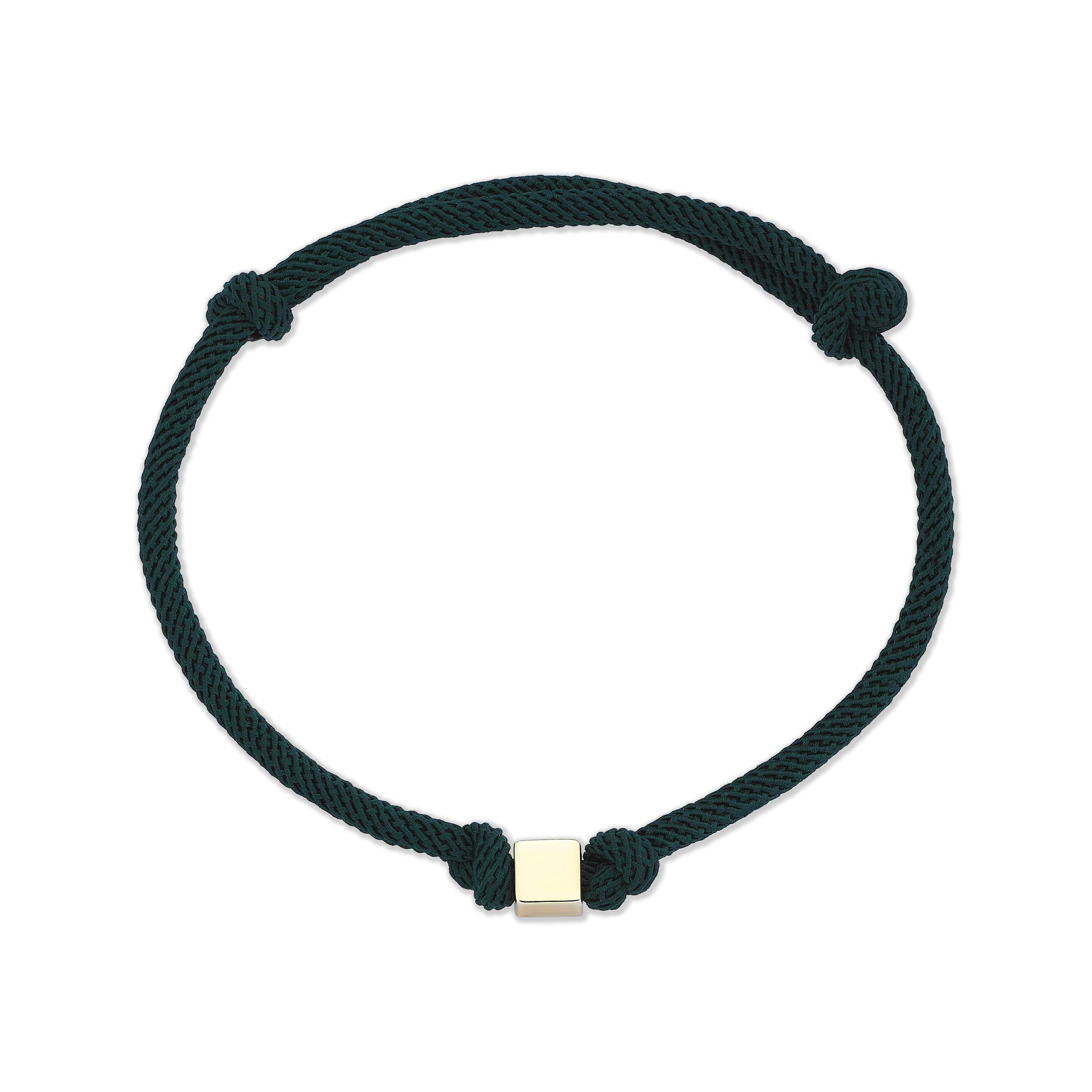 Bottle Green Cube Knot Bracelet - 1