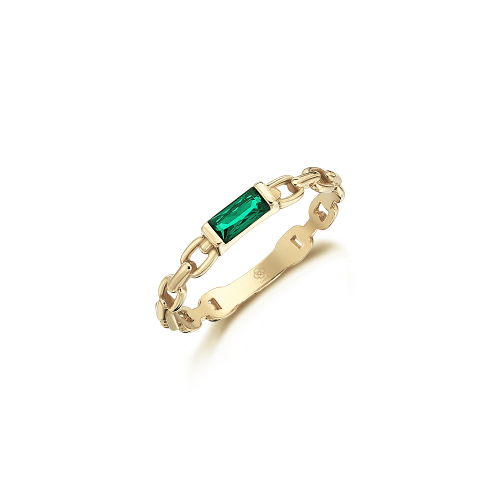 Green Paperclip Ring - 1