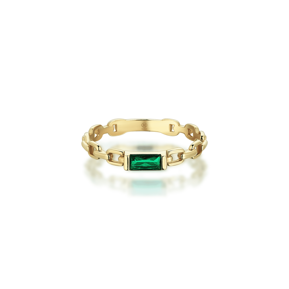 Green Paperclip Ring - 2