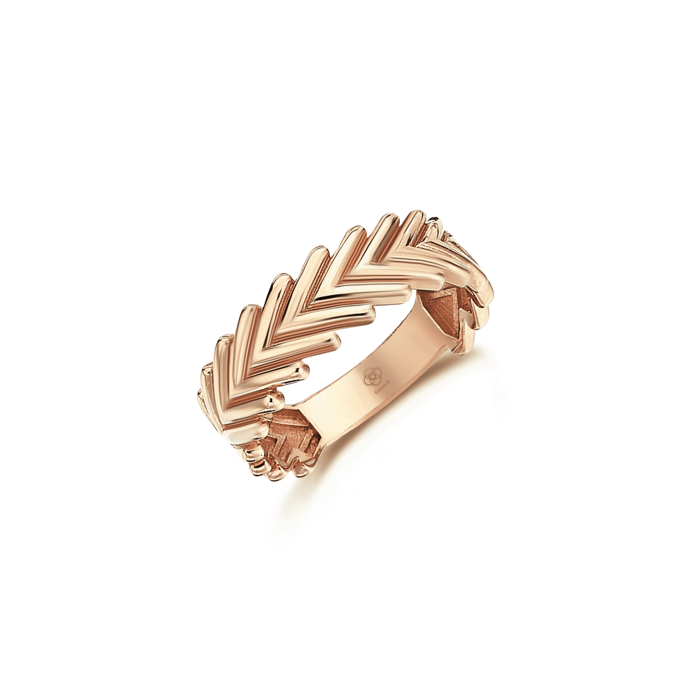 Herringbone Rose Ring - 1