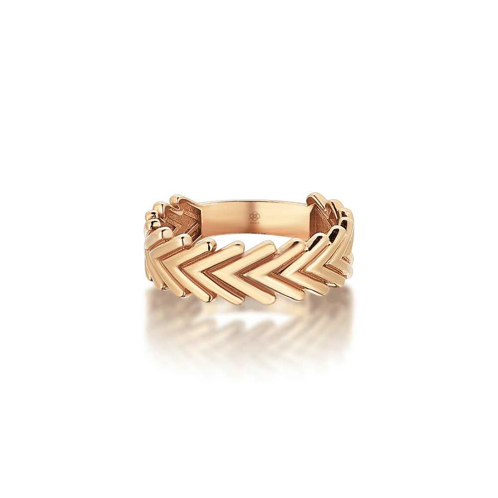 Herringbone Rose Ring - 2