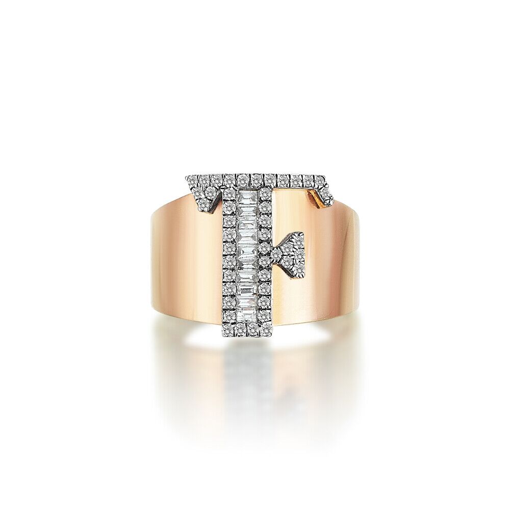 Letter F Diamond Ring - 2