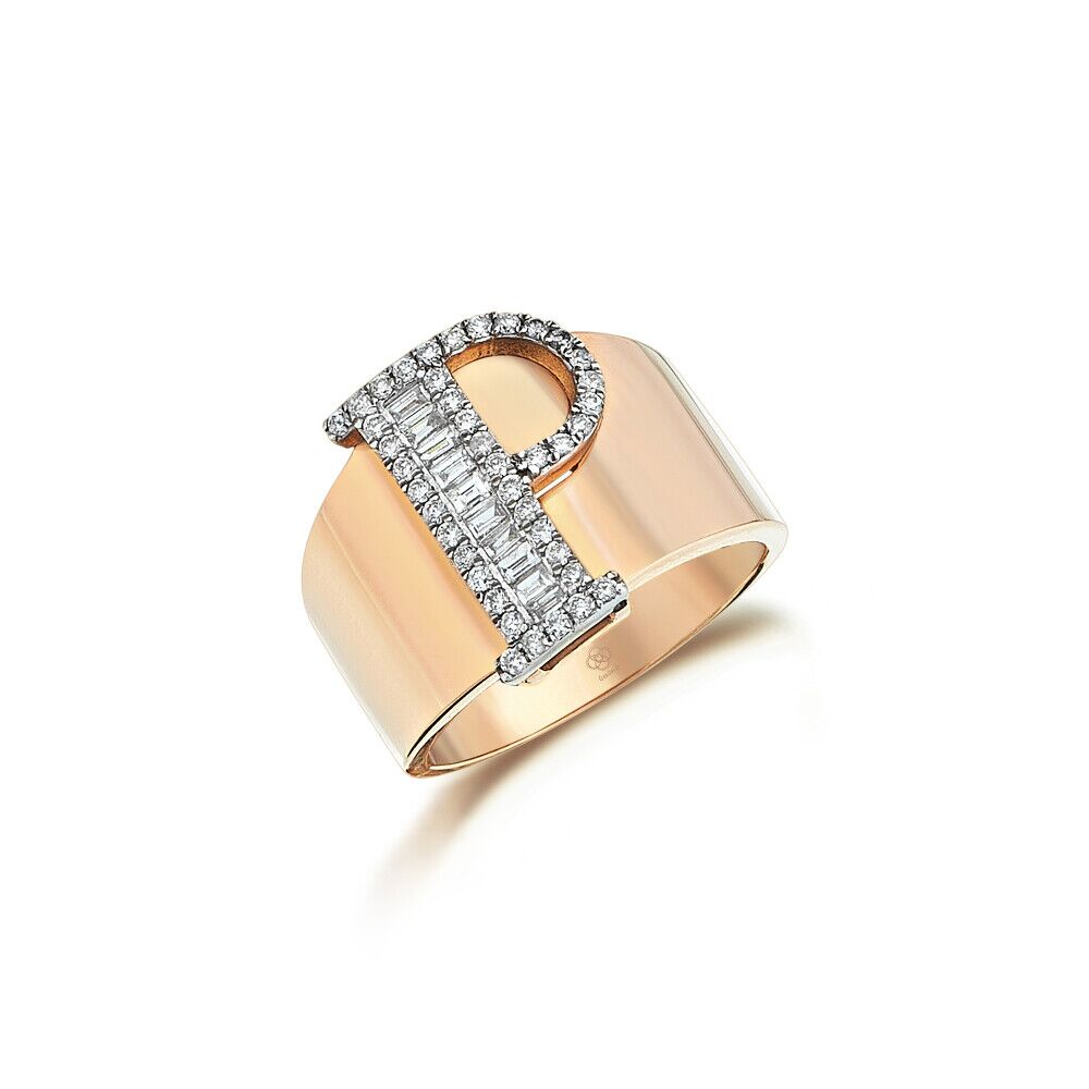 Letter P Diamond Ring - 1