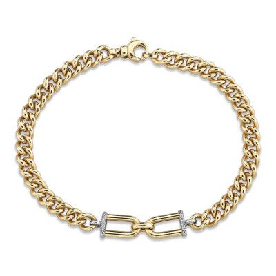 Linked Flat Curbs Bracelet - 1