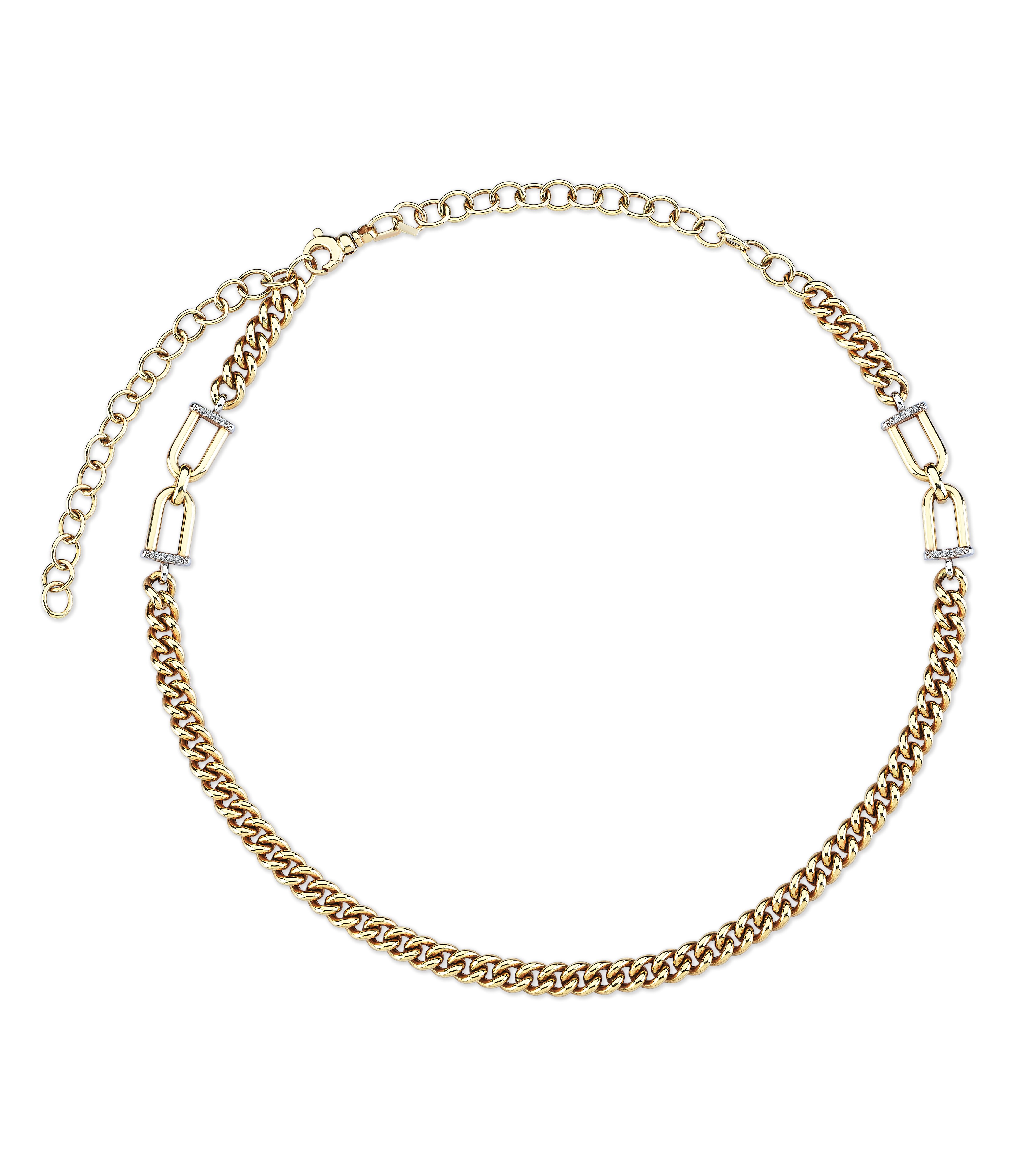 Linked Flat Curbs Necklace - 1