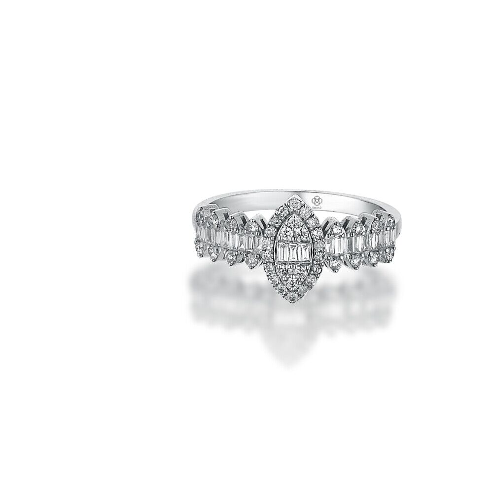 Marquise Baguette Half Eternity Diamond Ring - 2