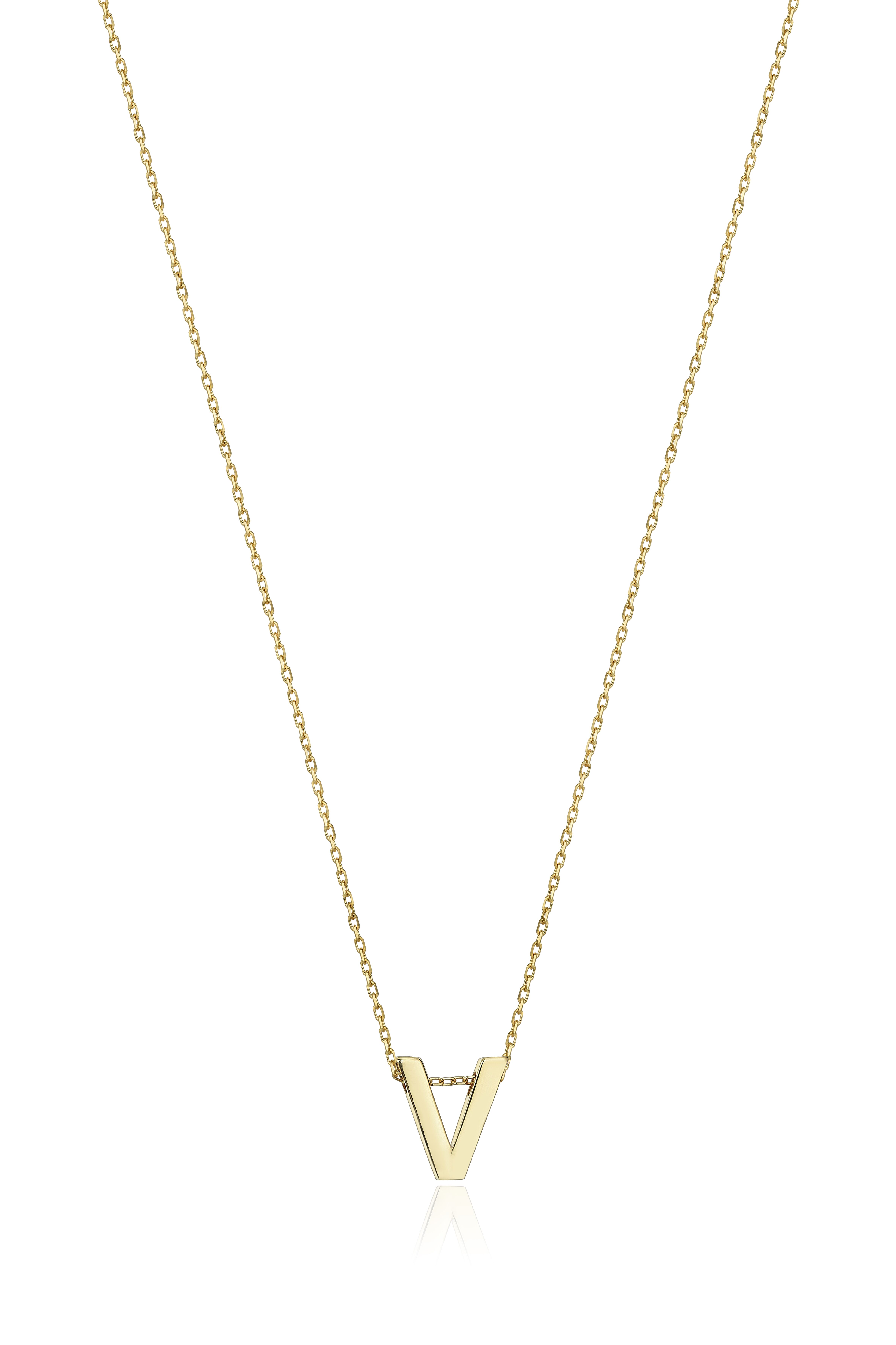 Petite Letter V Necklace - 1