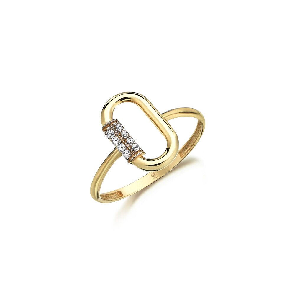 Petite Stoned Paperclip Ring - 1