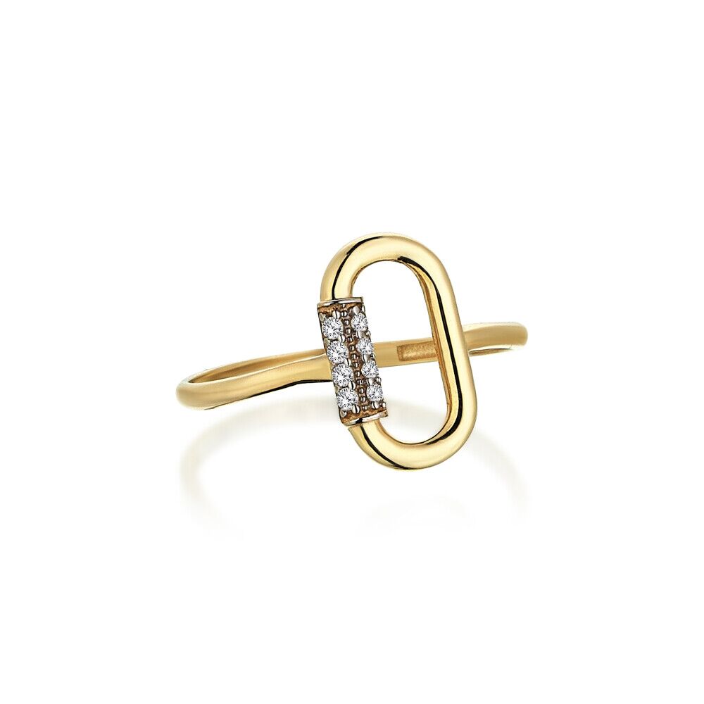 Petite Stoned Paperclip Ring - 2