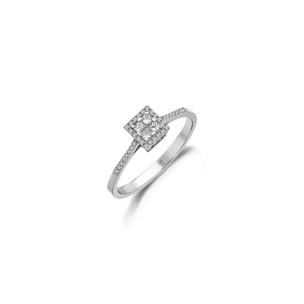 Princess Solitaire Square Diamond Ring - 1