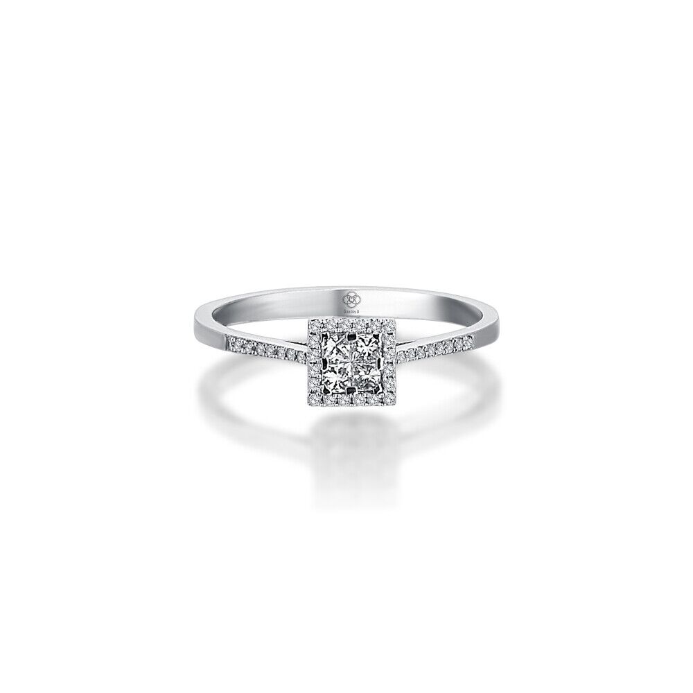 Princess Solitaire Square Diamond Ring - 2