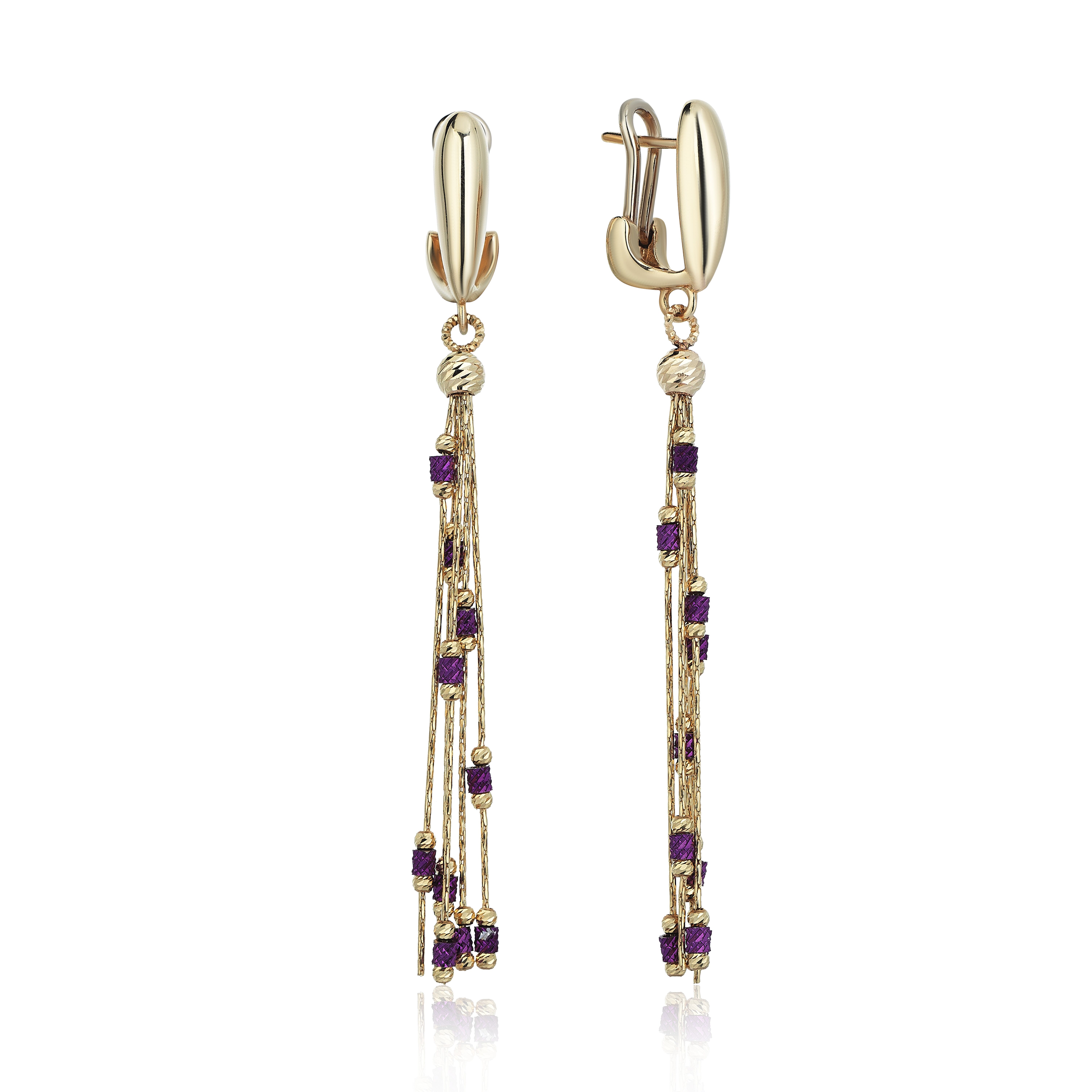 Purple Enamel Earring - 1