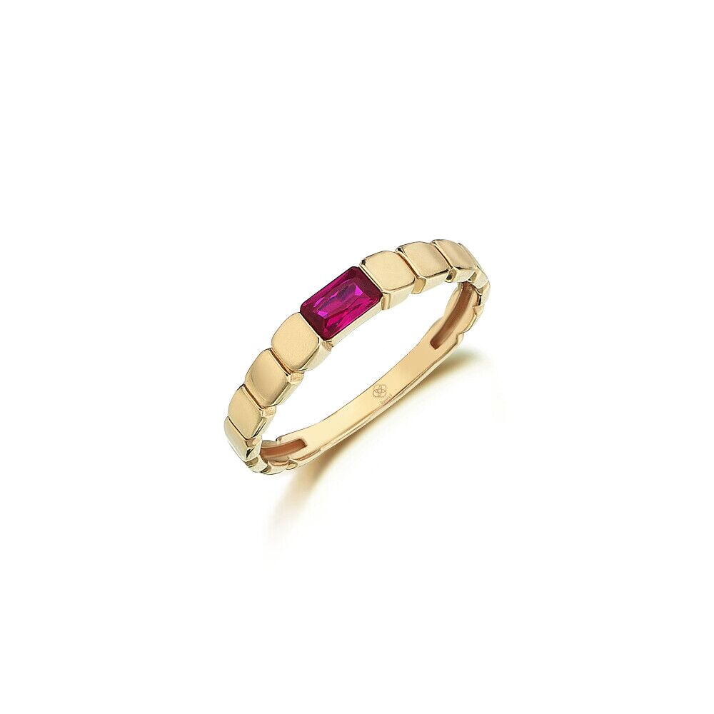 Rectangle Ruby Ring - 1