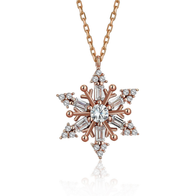 Rose Snowflake Necklace - 1