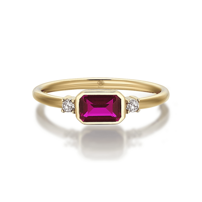 Ruby Bar Ring - 2