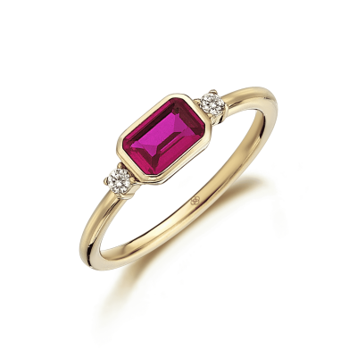 Ruby Bar Ring - 1