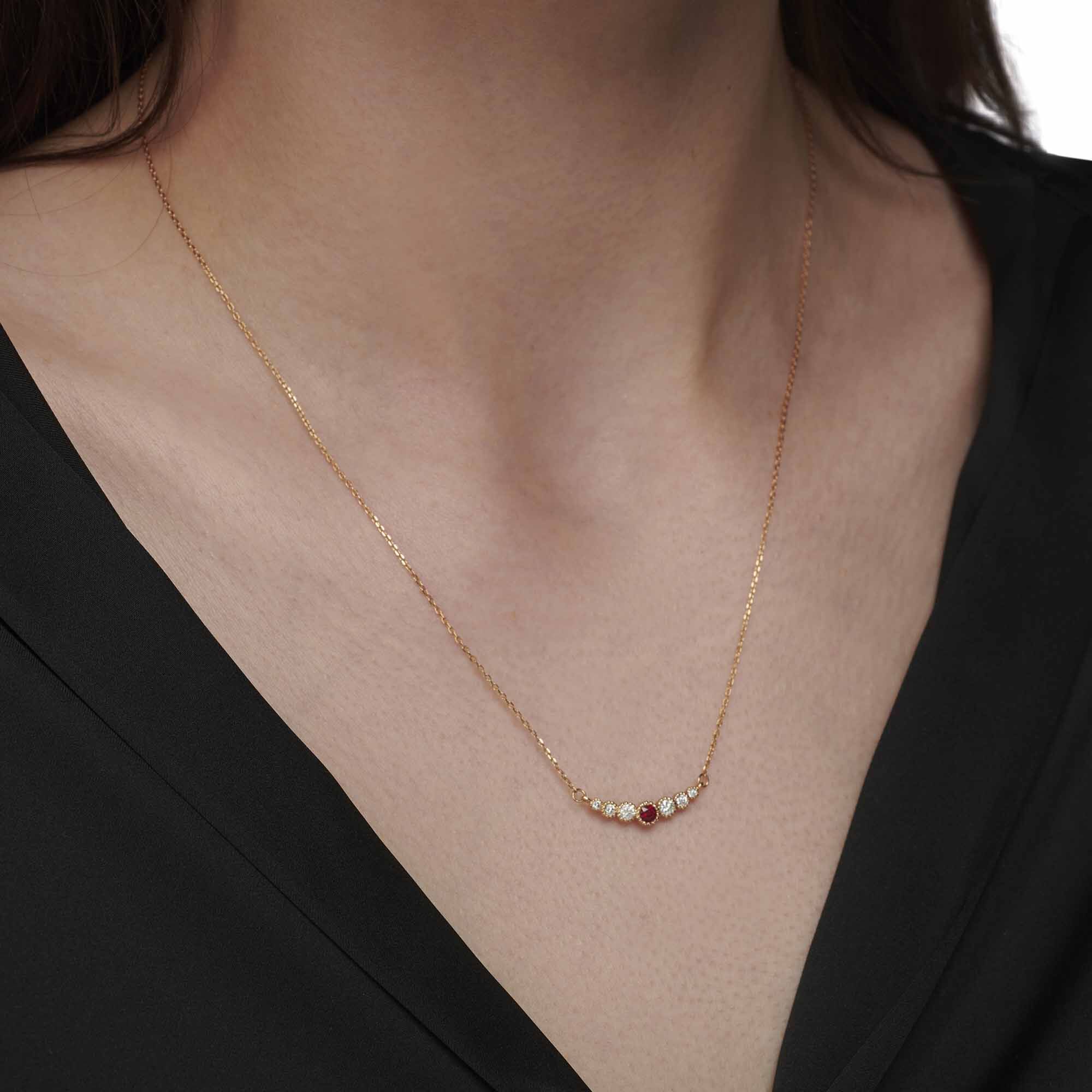 Ruby in Line Necklace - 2