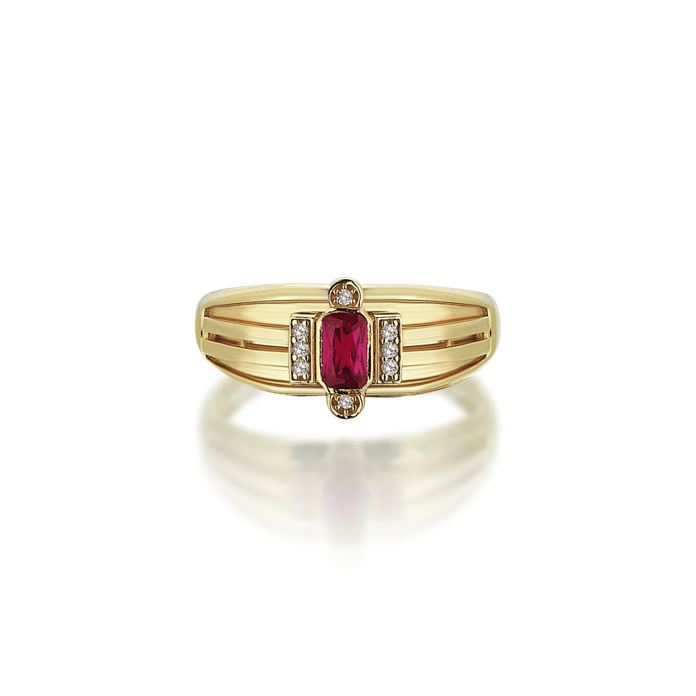 Ruby Line Ring - 2