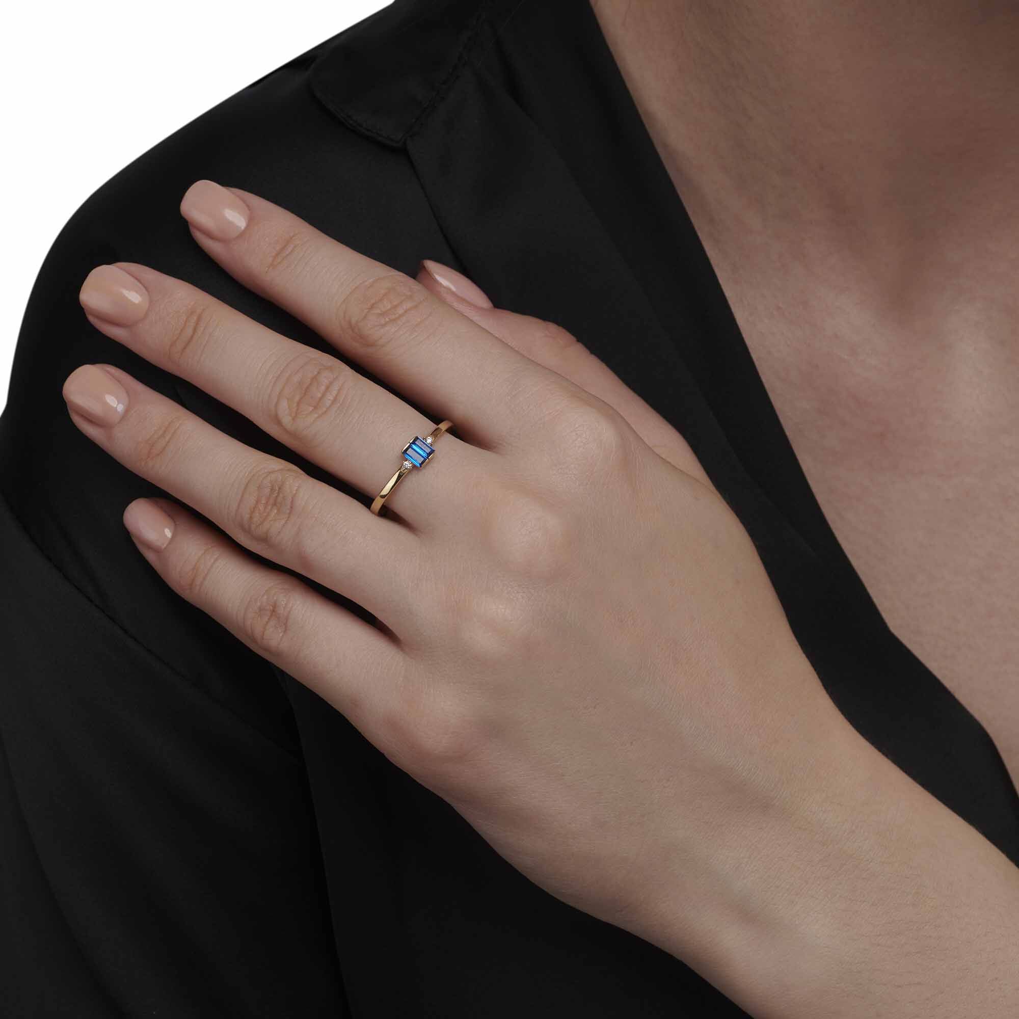 Sapphire Bar Ring - 1