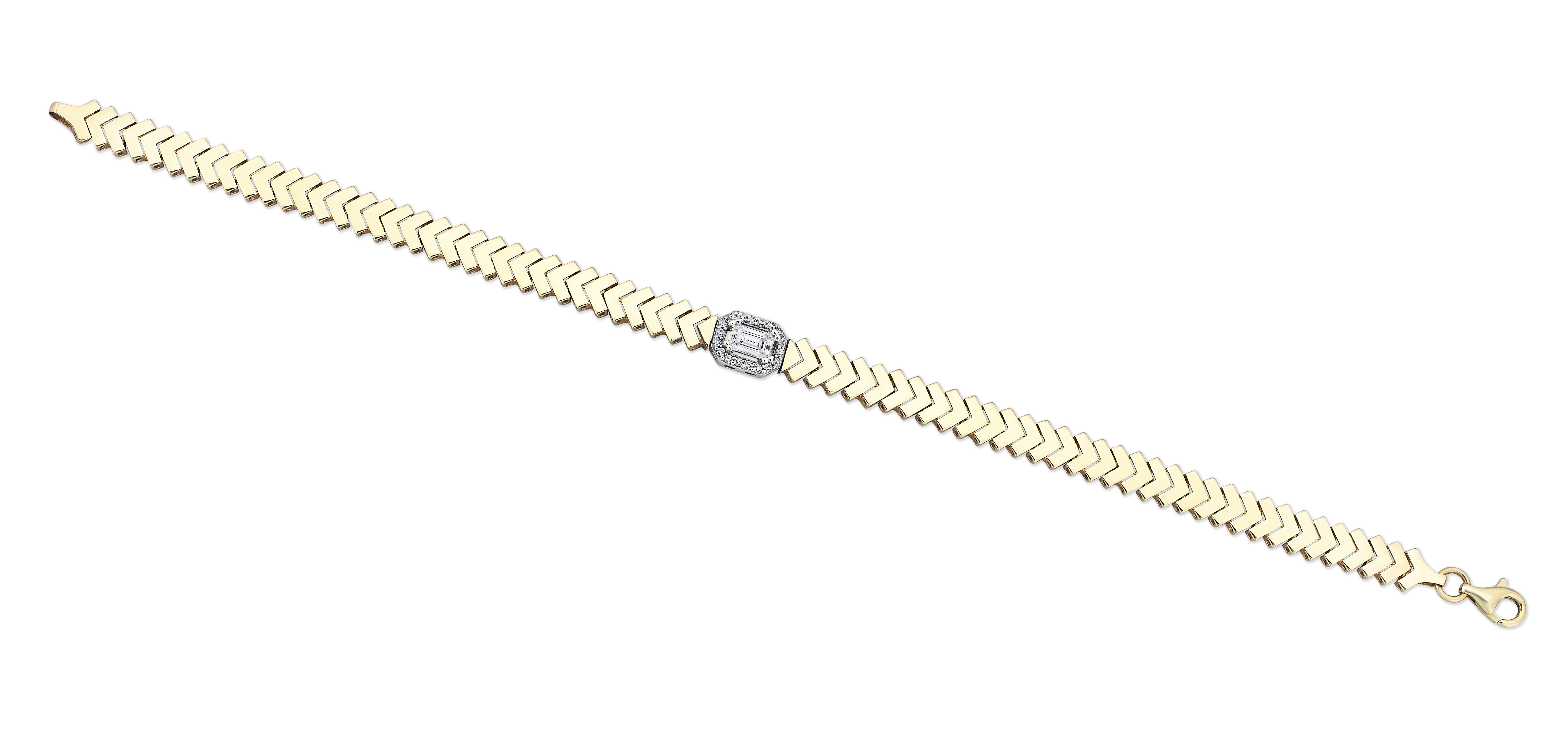 Uno Baguette Herringbone Bracelet - 2