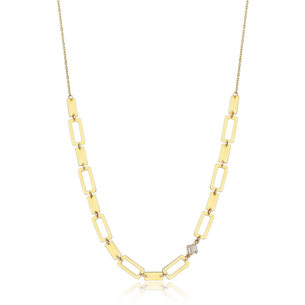 Uno Stone Rectangle Necklace - 1